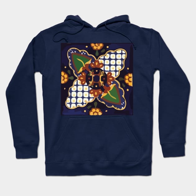 Ornamental floral classic mexican talavera tile Hoodie by T-Mex